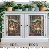 Betoverde hortensia feeën in regen ED2L decoupage Tissuepapier