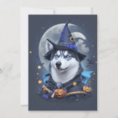 Betoverde Husky Hond: Magische Halloween Verrukkin Bedankkaart (Voorkant)