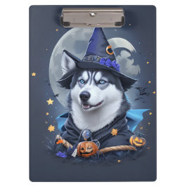 Betoverde Husky Hond: Magische Halloween Verrukkin Klembord