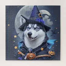 Betoverde Husky Hond: Magische Halloween Verrukkin