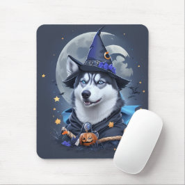 Betoverde Husky Hond: Magische Halloween Verrukkin Muismat