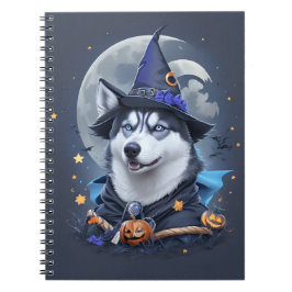 Betoverde Husky Hond: Magische Halloween Verrukkin Notitieboek