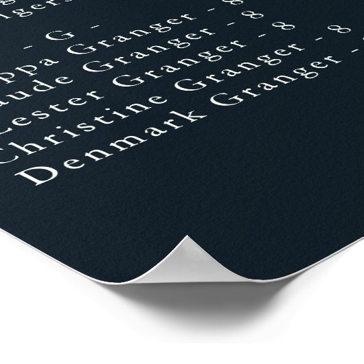 Betoverde huwelijksreceptie Alfabetische zitplaats Poster (Hoek)