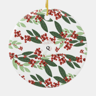 Betoverde Immergroene Elegantie Kerst Keramisch Ornament
