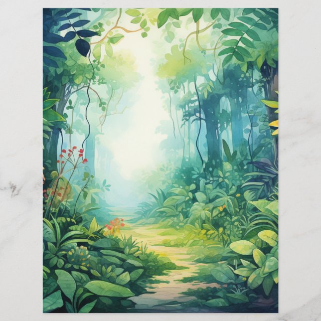 Betoverde Jungle Avontuur Scrapbook Papier (Voorkant)