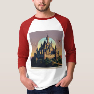Betoverde Kasteel en Draak – Magische Fantasie Kun T-shirt