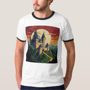 Betoverde Kasteel en Draak – Magische Fantasie Kun T-shirt
