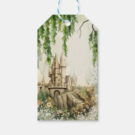 Betoverde Kasteel Sprookje Gift Tag – Mos & Maanl Cadeaulabel (Voorkant)