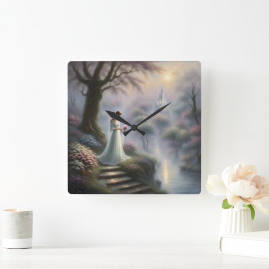 Betoverde kasteeltuin met prinses vierkante klok (Huis)