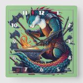 Betoverde Kattensmid Forging Wapens bij schemering Vierkante Klok (Voorkant)