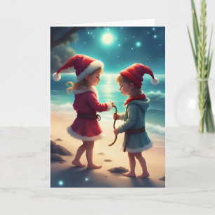 Betoverde kerst bij het Zee – Holiday Kaart