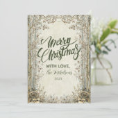 Betoverde Kerst in het Bos Feestdagenkaart (Staand voorkant)