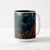 Betoverde Kerst Raven Mok – 15oz Winter Gotiek (Voorkant rechts)