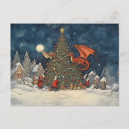 Betoverde kerstavond Kerstman en de Draken Feestdagenkaart