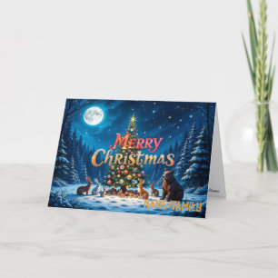 Betoverde Kerstboom in het Bos Feestdagen Kaart