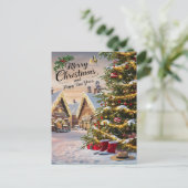 Betoverde Kerstboom Sneeuwval Briefkaart (Staand voorkant)