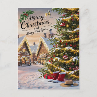 Betoverde Kerstboom Sneeuwval Briefkaart