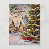 Betoverde Kerstboom Sneeuwval Briefkaart (Voorkant)