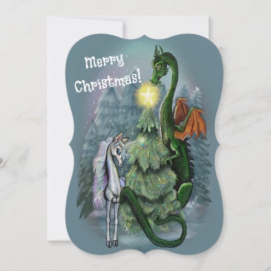 Betoverde Kerstboom uitnodigingen (Voorkant)