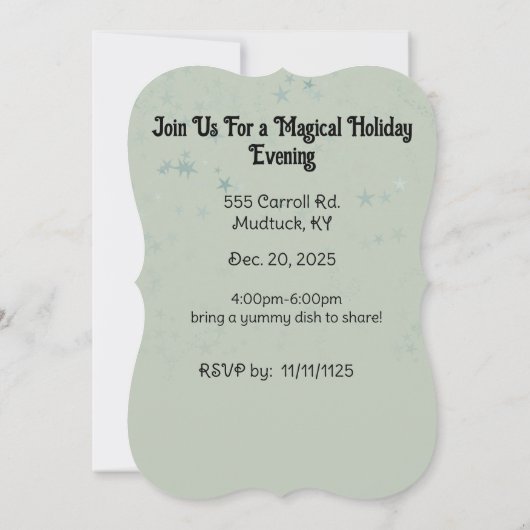 Betoverde Kerstboom uitnodigingen (Achterkant)