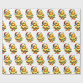 Betoverde kerstdieren cadeaupapier (Vlak)