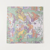 Betoverde kikkers in paddenstoelenvelden wandkleed (Voorkant (horizontaal))