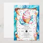 Betoverde Kinder Kegelijsje Verjaardag Kaart (Voorkant / Achterkant)