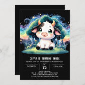 Betoverde Kinder Koe Verjaardag Kaart (Voorkant / Achterkant)