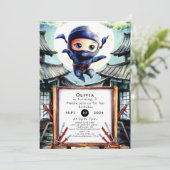 Betoverde Kinder Ninja Verjaardag Kaart (Staand voorkant)