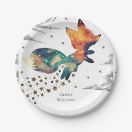 Betoverde Kinder vos Verjaardag Papieren Bordje