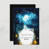 Betoverde Kinderbos Verjaardag Bedankkaart (Voorkant / Achterkant)