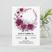 Betoverde Kinderen Bourgogne Bloemen Verjaardag Kaart (Staand voorkant)