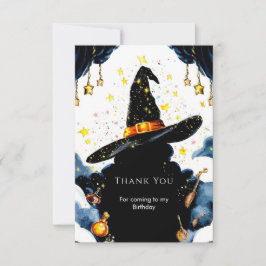 Betoverde Kinderen Pastelkleurige Tovenaar Verjaar Bedankkaart