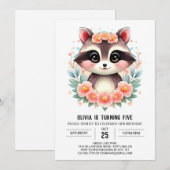 Betoverde Kinderen wasbeer meisje verjaardag Kaart (Voorkant / Achterkant)