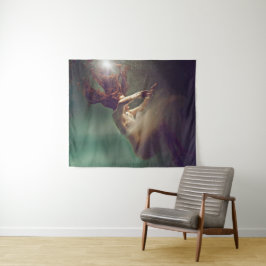 Betoverde Klassieke Vrouw Onderwater Droomlandscha Wandkleed