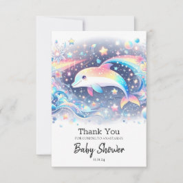 Betoverde kleine dolfijn Baby shower Bedankkaart