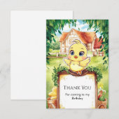 Betoverde kleine kip verjaardag bedankkaart (Voorkant / Achterkant)