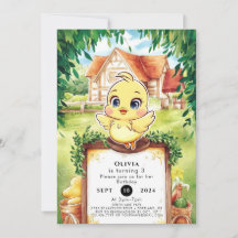 Betoverde kleine kip verjaardag