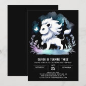 Betoverde kleine leeuw verjaardag kaart (Voorkant / Achterkant)