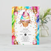 Betoverde Kleurrijke Romige IJs Verjaardag Kaart (Staand voorkant)