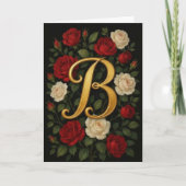 Betoverde Klimrozen Initiaal “B” Kaart (Voorkant)