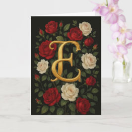 Betoverde Klimrozen Initiaal “E” Kaart