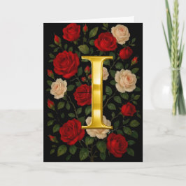 Betoverde Klimrozen Initiaal “I” Kaart