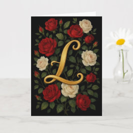 Betoverde Klimrozen Initiaal "L" Kaart