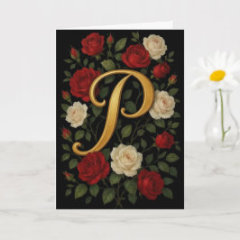 Betoverde Klimrozen Initiaal “P” Kaart