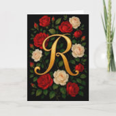 Betoverde Klimrozen Initiaal “R” Kaart (Voorkant)