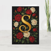 Betoverde Klimrozen Initiaal “S” Kaart (Voorkant)