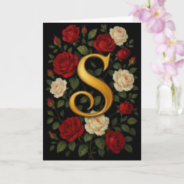 Betoverde Klimrozen Initiaal “S” Kaart