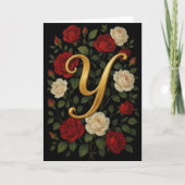 Betoverde Klimrozen Initiaal “Y” Kaart (Voorkant)