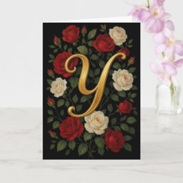 Betoverde Klimrozen Initiaal “Y” Kaart